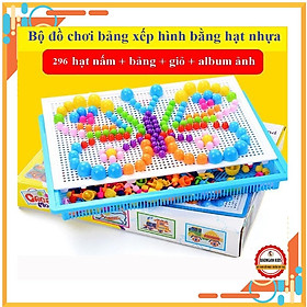 Bộ Đồ Chơi, Đồ Chơi Xếp Hình, Bảng Ghép Hình Bằng Hạt Nhựa Hình Nấm Cho Bé