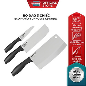 BÁO GIÁ Dao Làm Bếp Đa Năng Eco Family Sunhouse Ks-kn165ek | Shopee Lazada Sendo Tiki mới nhất 22 Bộ dao 3 chiếc Eco Family Sunhouse KS-KN3E2
