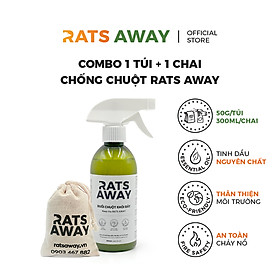 Combo dùng thử - Combo đuổi chuột cho ô tô: Chai xịt 300ml + Túi treo chống chuột RATS AWAY