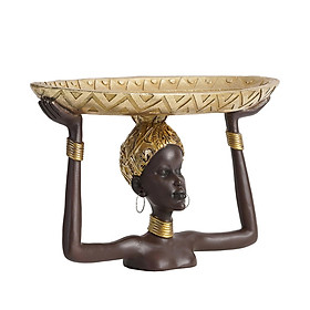 Decorative Lady Statue Tray African Table Centerpieces Home Office Decor