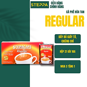 STEPPACAFE-Cà phê hoà tan sữa Regular 3in1 (Hộp 21 gói x 16g)