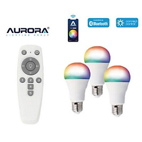 Combo 3 Bóng đèn AURORA LED 16 triệu màu, đổi màu bằng Remote với kết nối Bluetooth