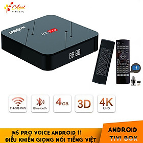 Magicsee N5 Pro Ram 4G điều khiển giọng nói tiếng Việt kiêm bàn phím chuột bay có đèn nền wifi 2 băng tần bluetooth cài sẵn phim, truyền hình cáp miễn phí vĩnh viễn - Hàng Nhập Khẩu