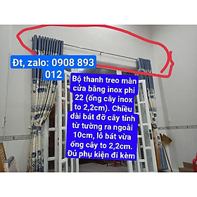 Bộ Thanh Treo Màn Cửa Dài 1,4m Đủ Phụ Kiện Đi Kèm