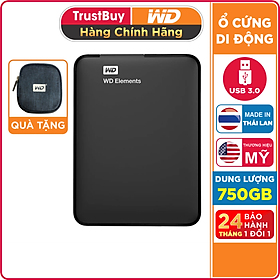Mua Ổ Cứng Di Động WD Elements Portable 750GB 2.5 USB 3.0 - WDBUZG7500ABK-WESN - Hàng Chính Hãng