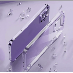 Ốp lưng siêu mỏng 0.3mm chống ố cho iPhone 15 Pro Max / 15 Pro / 15 Plus / 15 hiệu Memumi Crystal thiết kế ôm sát máy, chống sốc , chống trầy xước - Hàng nhập khẩu  - iPhone 15 Pro