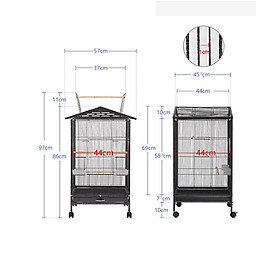 1 lồng mái T3 cao cấp nhập khẩu 44*44*86 dùng nuôi yến phụng, lovebird, cockateil, green check, sun, monk, ring, lory, caique (thép sơn tĩnh điện)