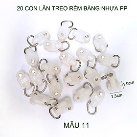 20 Con lăn treo rèm bằng nhựa PP, có nhiều kích cỡ cho khách lựa chọn