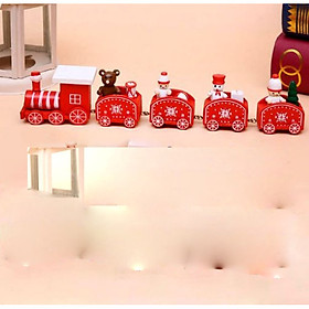 Đoàn tàu gỗ nhỏ xinh trang trí giáng sinh
