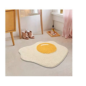 Mua Thảm Trải sàn  Thảm Lau Chùi Chân hình Trứng Ốp-La siêu xinh  kích thước lớn 80cm Cao Cấp