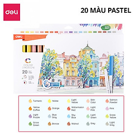 Bút Lông Màu Felt Pen Deli 20/36 Màu Pastel Basic Ngòi Chóp Rửa Được- Dùng Tô Vẽ Đi Nét Calligraphy Highlight Fiber Pen