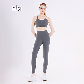 Set đồ tập yoga gym Hibi Sports H152 áo bra phối V, lưng xoắn nơ, kèm mút ngực