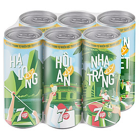 Lốc 6 Lon Nước Ngọt Có Gaz 7Up (320ml/lon)
