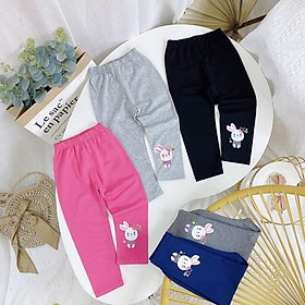 Quần dài cotton,Quần legging cho bé gái Chất liệu cotton inin hình thỏ đẹp (SZ 10-23KG)