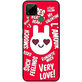 Ốp lưng dành cho Realme C15 mẫu Thỏ LOVE Đỏ