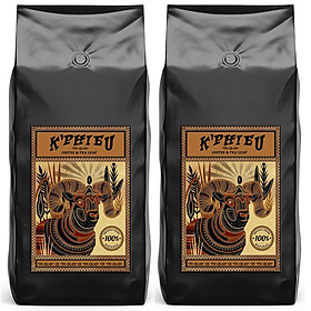 Combo 2 kg cà phê pha máy espresso K Phiêu - cà phê rang xay nguyên chất Cầu Đất Việt Nam mỗi túi 1kg