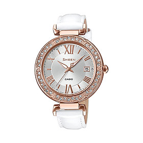 Đồng hồ nữ dây da Casio Sheen chính hãng SHE-4057PGL-7AUDF
