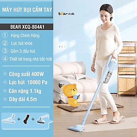 Mua Máy hút bụi Bear B04A1  dây dài  đầu hút đa dạng  xoay 180 độ  trọng lượng nhẹ  lực hút mạnh giúp việc dọn dẹp trở lên dễ dàng hơn - Hàng chính hãng