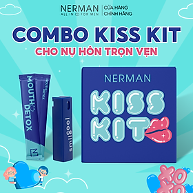Combo Kiss Kit Nerman - Xịt thơm miệng Spray&Kiss 10ml & 10 gói Nước súc miệng dạng gói Mouth Detox 10ml/ gói [TẶNG 1 CẨM NANG TẬP HÔN