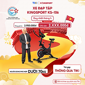 [Miễn phí lắp đặt] Xe đạp tập KINGSPORT KS-106 khung,  khung sườn chắc chắn, tích hợp đồng hồ đo lường chỉ số, cân nặng phù hợp từ dưới 70kg