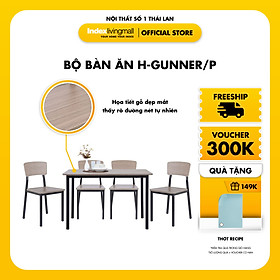 Mua Bộ bàn ăn 4 ghế H-GUNNER/P gỗ công nghiệp cao cấp chống ẩm (E1)  phối màu Gỗ tự nhiên sang trọng | Index Living Mall - Phân phối độc quyền tại Việt Nam | Nhập khẩu Thái Lan