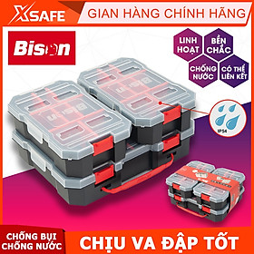 Hộp đựng linh kiện 3 trong 1 Bison chống nước chuẩn IP54, nhựa cao cấp chống chịu va đập, chống bụi, có thể liên kết