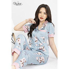 NEW - Bộ Đồ Ngủ Nữ Pijama Quần Dài Tay Ngắn Lụa Cao Cấp Mặc Nhà Đẹp Mềm Mịn Thấm Hút Thoáng Mát – VADESI