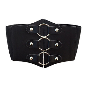Fashion Leather Steampunk  Underbust Waist Belt Corset Black