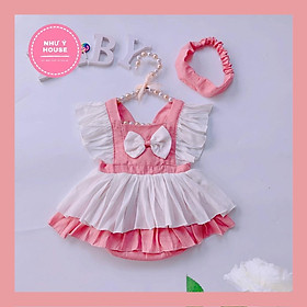 Body bé gái hoạ tiết nơ hồng Như Ý House-mặc sinh Nhật- thôi nôi quà tặng