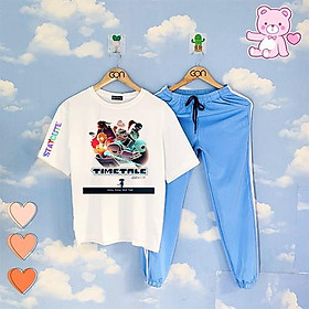 COMBO TIẾT KIỆM Set Đồ Bộ Áo Thun Tay Lửng Quần Kẻ 3Sọc, Quần Ulzzang 2 Sọc