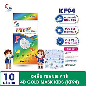 Khẩu trang y tế 4D Gold Mask Kids (KF94) cao cấp dành cho trẻ em – Túi 10 cái