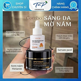 Combo Sáng Da Mờ Nám Lycos : Tinh chất Peel Da Lycos + Kem Nám Đêm Lycos - Xóa nhăn, nám tàn nhang