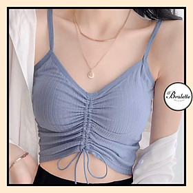 Áo Bra thun mềm mại, dây rút bụng cá tính - Áo ngực phong cách Croptop A015