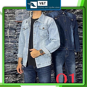 Áo khoác vải Jean cotton nhập khẩu vải dày dặn, co giãn, phong cách trẻ trung, khỏe khoắn - NT12
