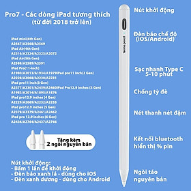 Mua Bút Cảm Ứng Teemo PC Trong Suốt Sạc Không Dây-Chống Tỳ Đè-Nét Thanh Đậm Dùng Cho IPad Pro Air Mini - Hàng Chính Hãng