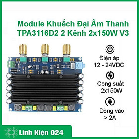 Mua Module khuếch đại âm thanh 2 kênh TPA3116D2 công suất 150W V3