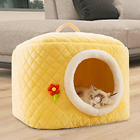 Cat Nest Cat Bed Pet Supplies Autumn Winter Cozy Indoor Cats with Handle Potable Snooze Kitten Bed Cat House for Dog Kitten