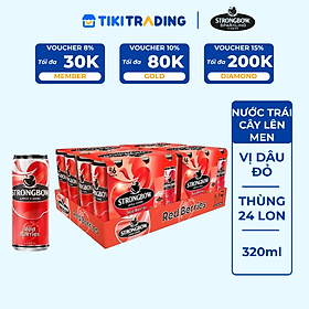 Thùng 24 Lon Nước Táo Lên Men Strongbow Vị Dâu Đỏ 320ml/lon