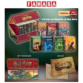 Sách Boxset Harry Potter (Hộp 7 Cuốn) - Bìa Cứng - Tặng Kèm 7 Bookmark Ghép Hình In 2 Mặt + 1 BĐ Đạo Tặc Khổ Poster - Phiên Bản Độc Quyền 50 Năm Fahasa