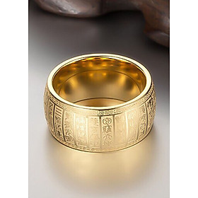 Nhẫn Đại Kim Quang Khắc Chú Kim Tiền Jewelry - Hợp Tất Cả Mệnh - Mang Đến Bình An - Xua Đi Vận Rủi