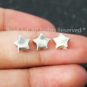 6MM Charm Ngôi Sao 5 Cánh Bạc 925 Phối Vòng Tay, Chuỗi Hạt, Trang Sức - Bead Art