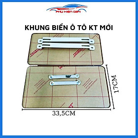 Bộ khung biển số Inox có ốp mica ( Trước + Sau + Pat ) gắn ô tô hai mẫu biển cũ mới