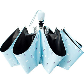 Tree Summer Sun Fashion lady Three folding Black Coating Compact Female Male Lady Sunny Rain Anti-uv Umbrellas