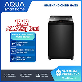 Máy giặt Aqua 8 kg AWM8-316K(B) - Bảo hành 2 năm - Hỗ trợ lắp đặt - Hàng chính hãng