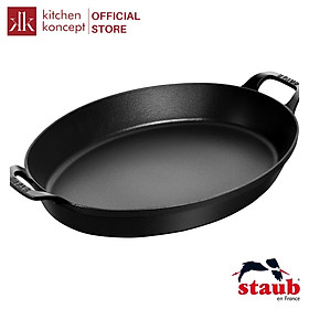 Chảo Gang Nướng Staub – Oval Màu Đen – 28cm