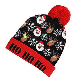 Light up Christmas Hat Headgear LED Light Knitted Hat for Outdoor Xmas Party