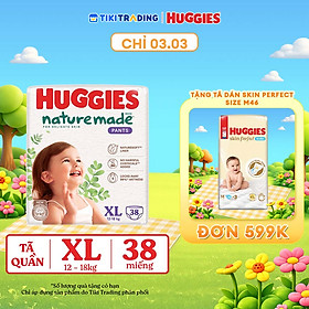 Tã/bỉm quần Huggies Naturemade M58/L44/XL38/XXL26