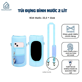 Túi Đựng Bình Nước Cách Nhiệt Thể Thao 2L  Có Dây Đeo Và Giá Đỡ Điện Thoại - Loại 1 - Hàng CHính Hãng MINIIN