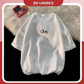 Hình ảnh Áo thun tay lỡ form rộng - phông nam nữ cotton oversize - T shirt ONE - 2N Unisex