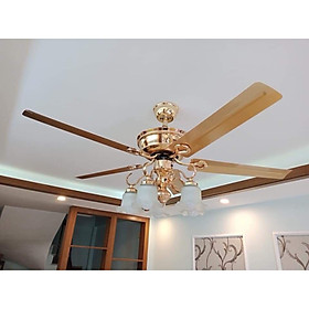 Mua Quạt Trần Đèn Trùm  5 Cánh   5 Bóng Đèn   Chạy Nhiều Tốc Độ Gió Và Có chế độ hẹn giờ